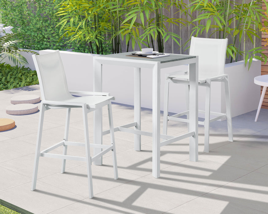 Nizuc Grey manufactured wood Outdoor Patio Aluminum Square Bar Table - Furniture Stars (Chicago, IL)