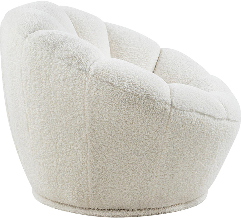 Dream White Faux Sheepskin Fur Accent Chair