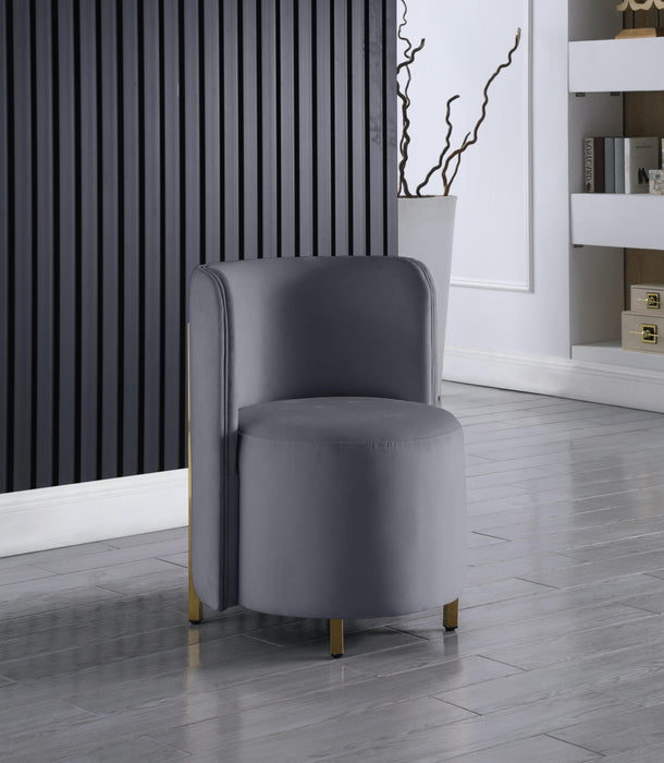 Rotunda Grey Velvet Accent Chair