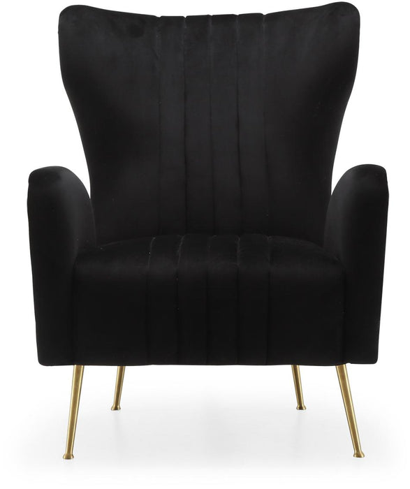 Opera Black Velvet Accent Chair