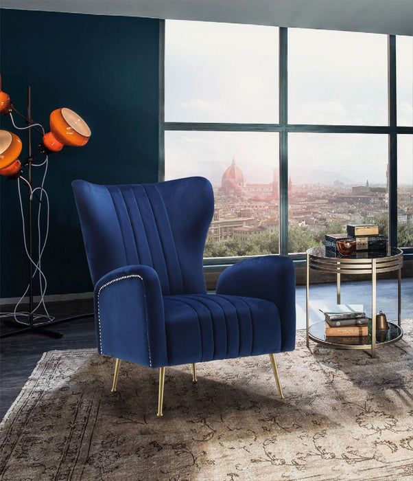 Opera Navy Velvet Accent Chair