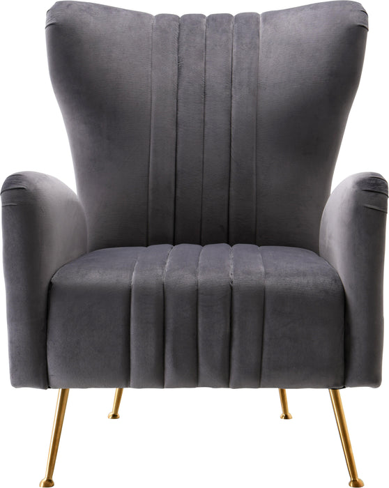 Opera Grey Velvet Accent Chair