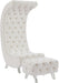 Crescent Cream Velvet Ottoman - Furniture Stars (Chicago, IL)