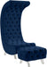 Crescent Navy Velvet Ottoman - Furniture Stars (Chicago, IL)