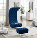 Crescent Navy Velvet Ottoman - Furniture Stars (Chicago, IL)