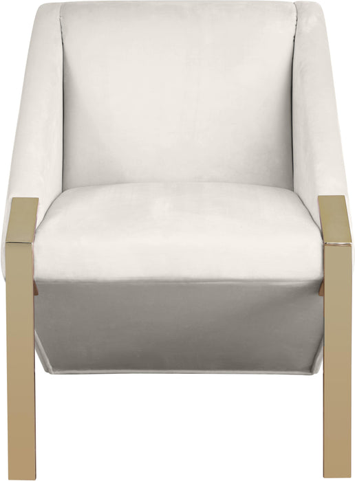 Rivet Cream Velvet Accent Chair