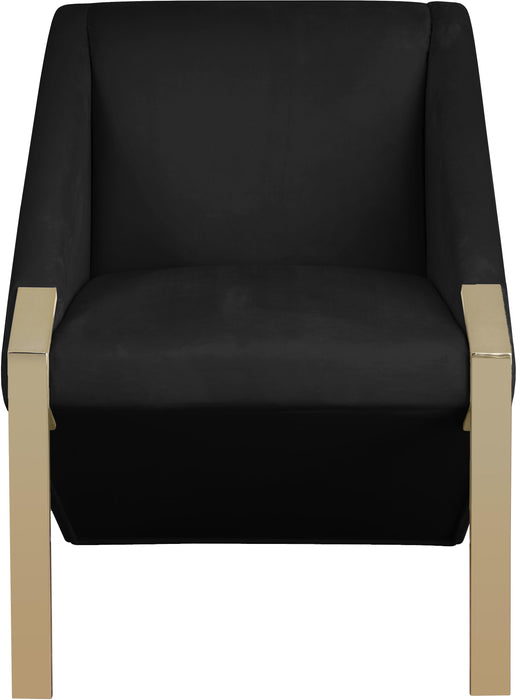 Rivet Black Velvet Accent Chair