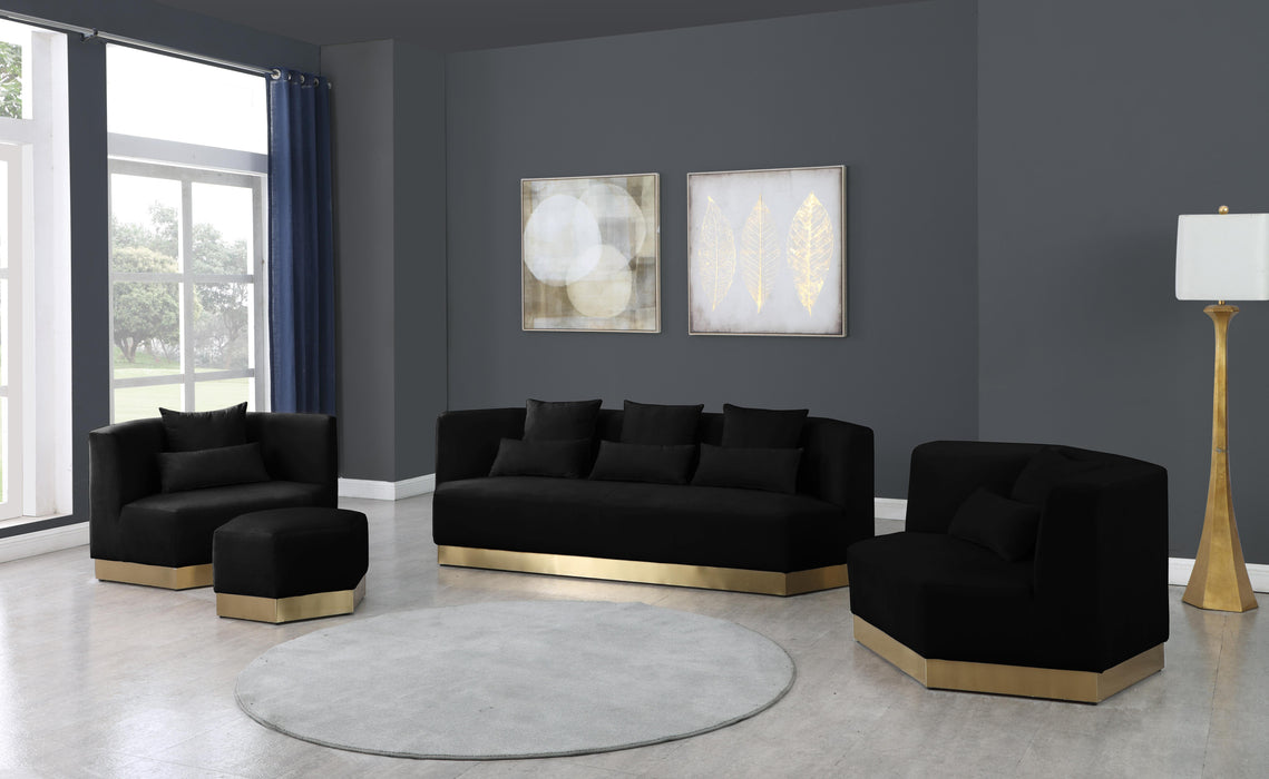 Marquis Black Velvet Sofa - Furniture Stars (Chicago, IL)