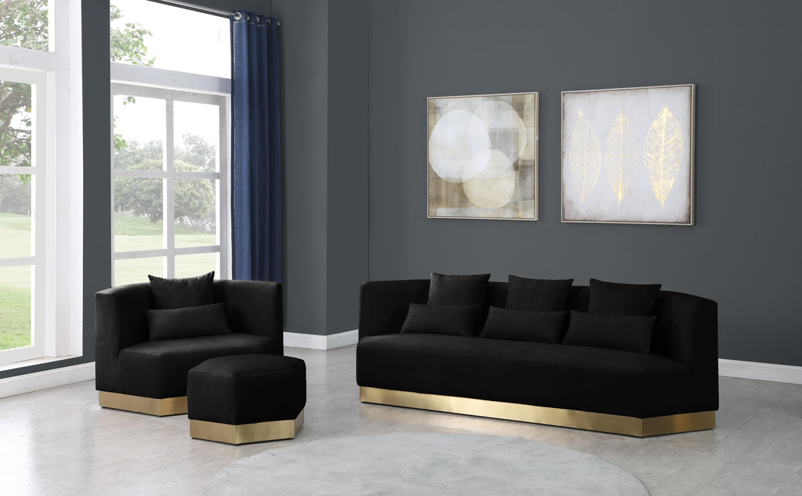 Marquis Black Velvet Sofa - Furniture Stars (Chicago, IL)