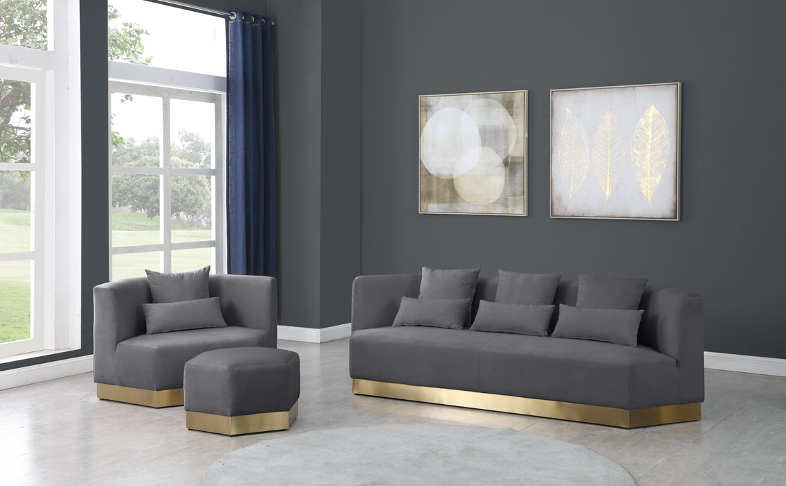 Marquis Grey Velvet Chair - Furniture Stars (Chicago, IL)