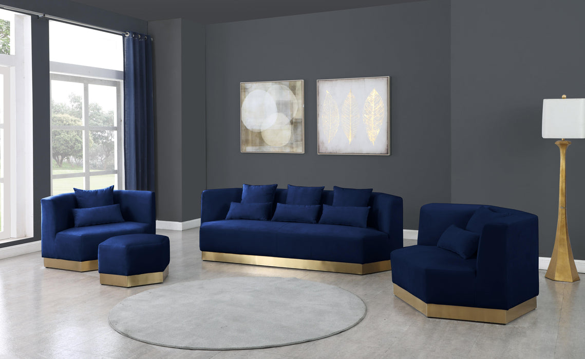 Marquis Navy Velvet Sofa - Furniture Stars (Chicago, IL)