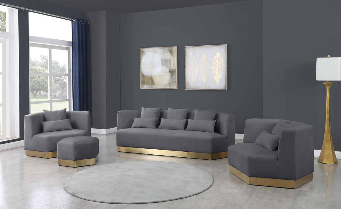 Marquis Grey Velvet Sofa - Furniture Stars (Chicago, IL)