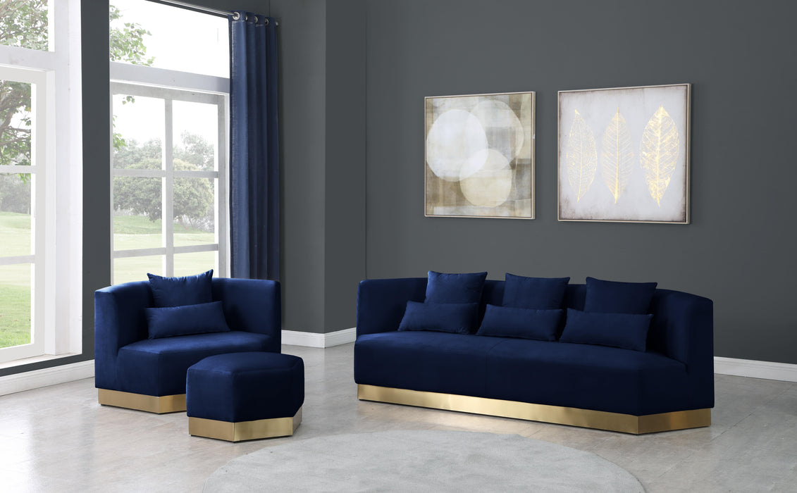 Marquis Navy Velvet Sofa - Furniture Stars (Chicago, IL)