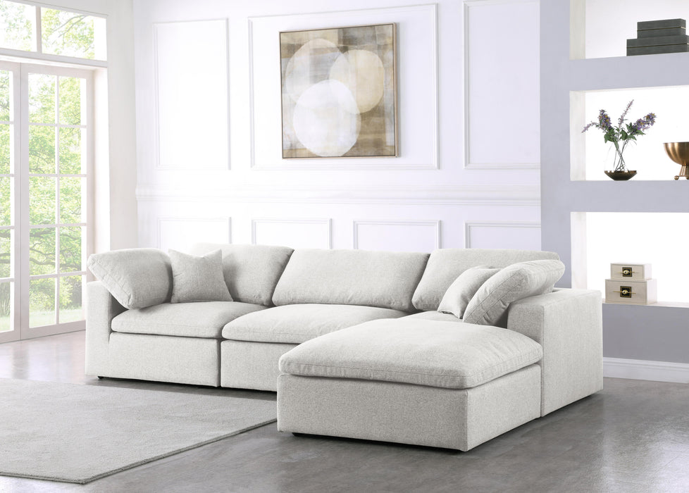 Serene Cream Linen Fabric Deluxe Cloud Modular Sectional