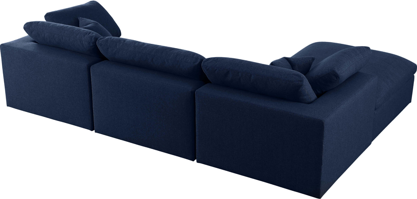 Serene Navy Linen Fabric Deluxe Cloud Modular Sectional - Furniture Stars (Chicago, IL)