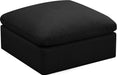 Plush Black Velvet Standard Cloud Modular Ottoman image