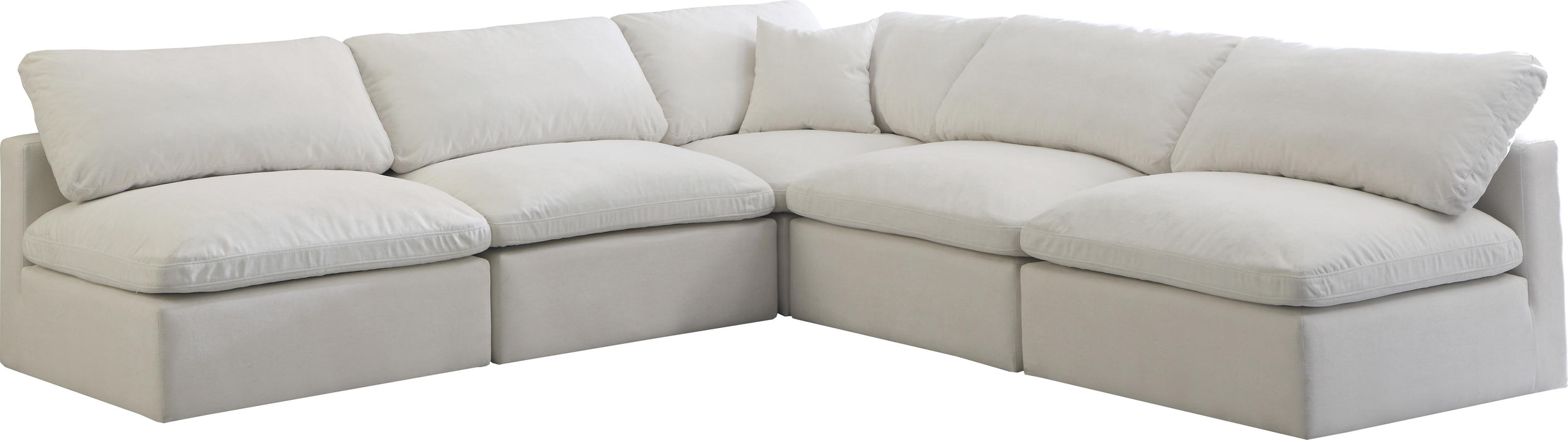 Plush Cream Velvet Standard Cloud Modular Sectional