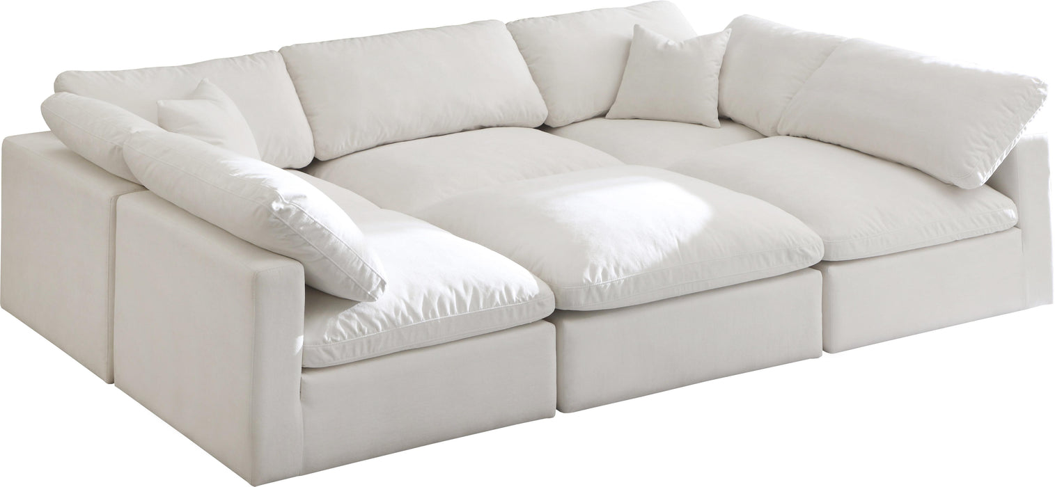 Plush Cream Velvet Standard Cloud Modular Sectional