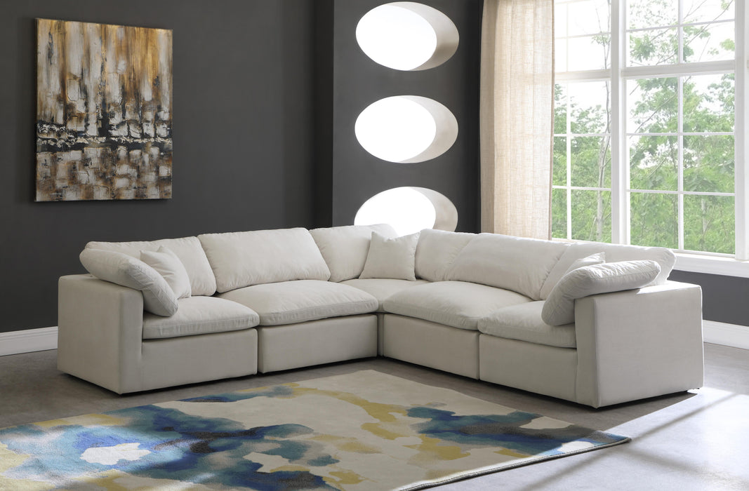 Plush Cream Velvet Standard Cloud Modular Sectional