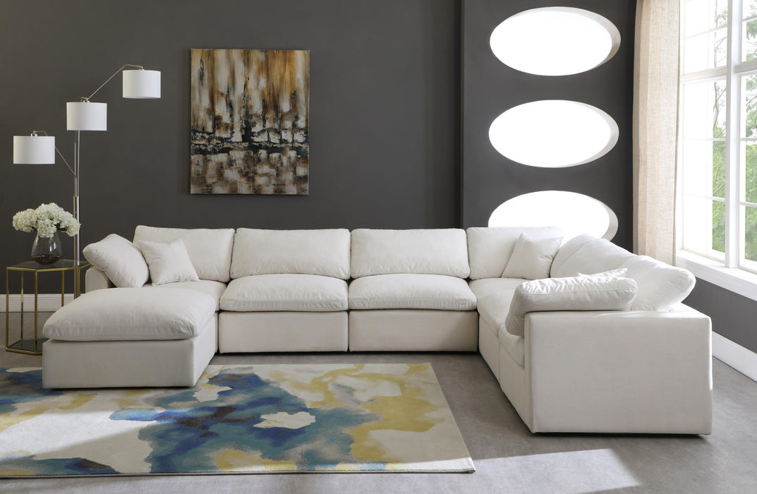 Plush Cream Velvet Standard Cloud Modular Sectional