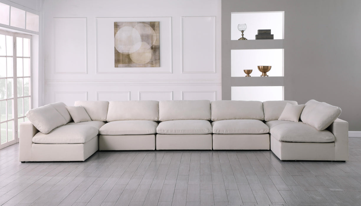 Serene Cream Linen Fabric Deluxe Cloud Modular Sectional - Furniture Stars (Chicago, IL)