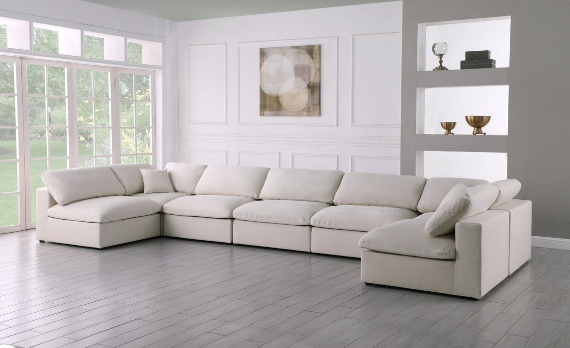 Plush Cream Velvet Standard Cloud Modular Sectional