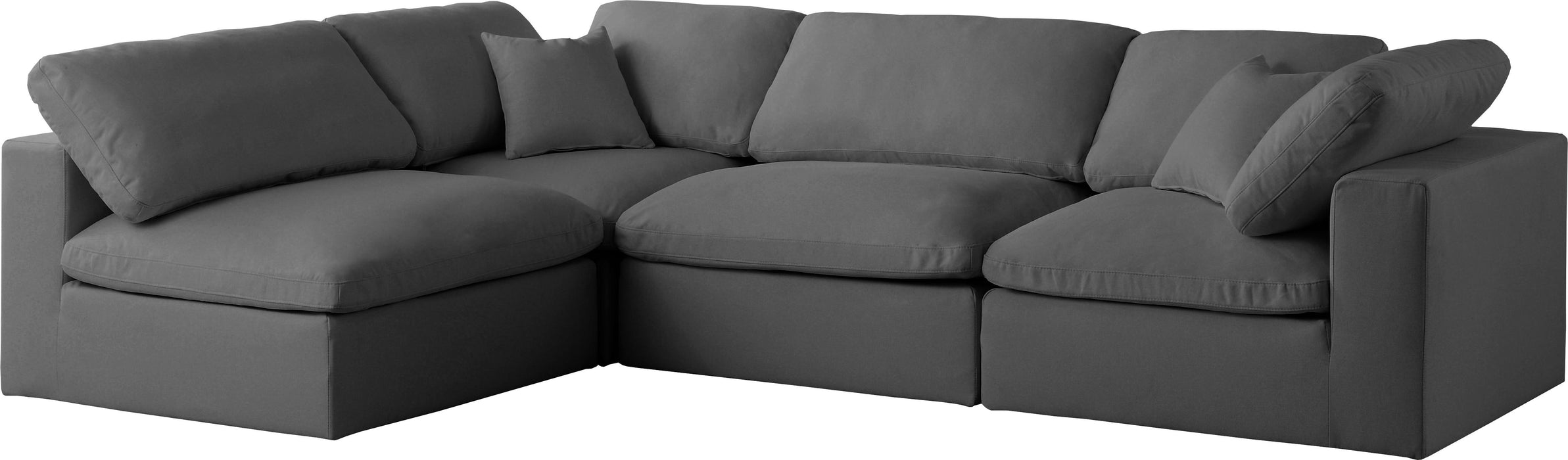 Plush Grey Velvet Standard Cloud Modular Sectional