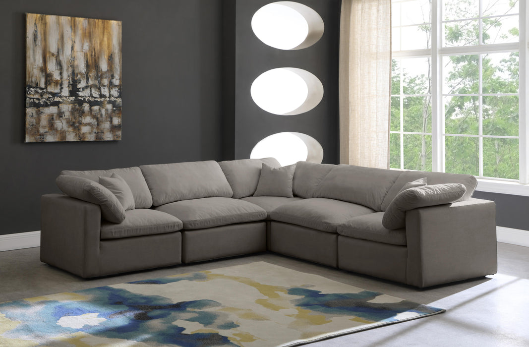 Plush Grey Velvet Standard Cloud Modular Sectional