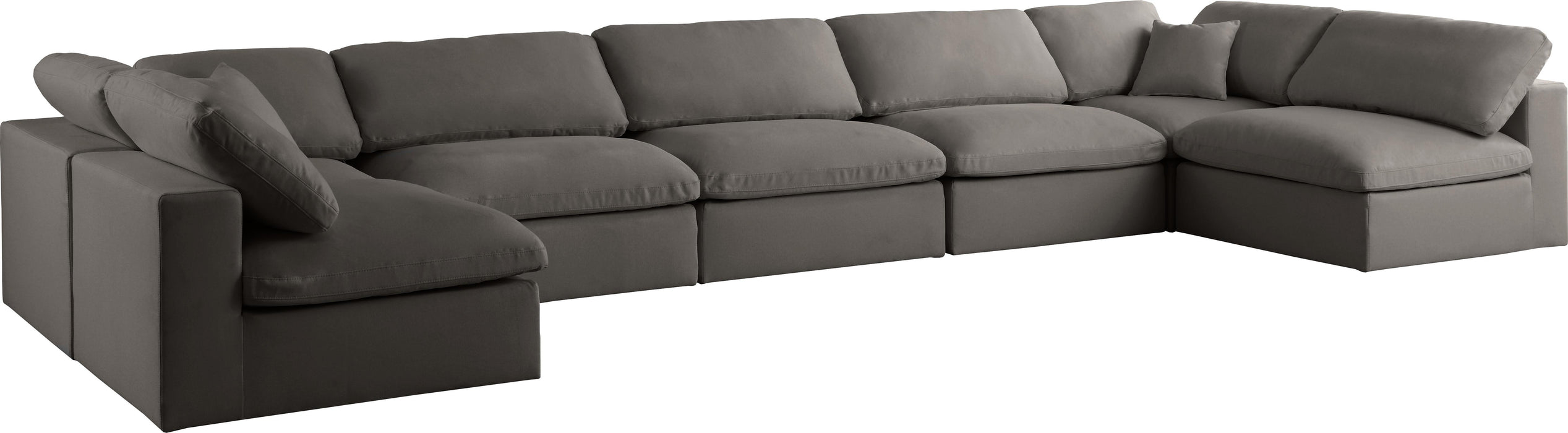 Plush Grey Velvet Standard Cloud Modular Sectional