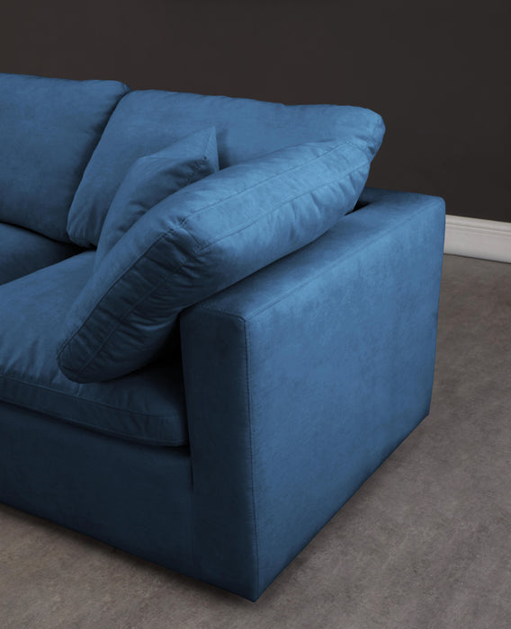 Plush Navy Velvet Standard Cloud Modular Sofa - Furniture Stars (Chicago, IL)