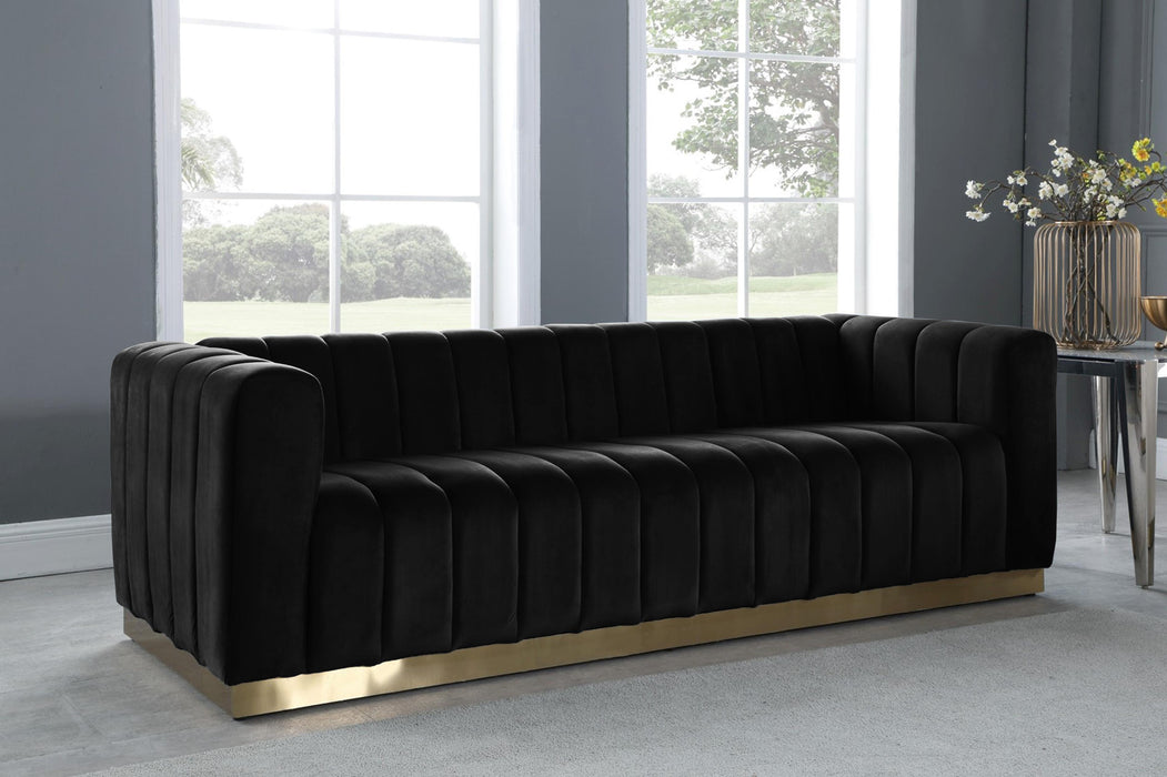Marlon Black Velvet Sofa - Furniture Stars (Chicago, IL)