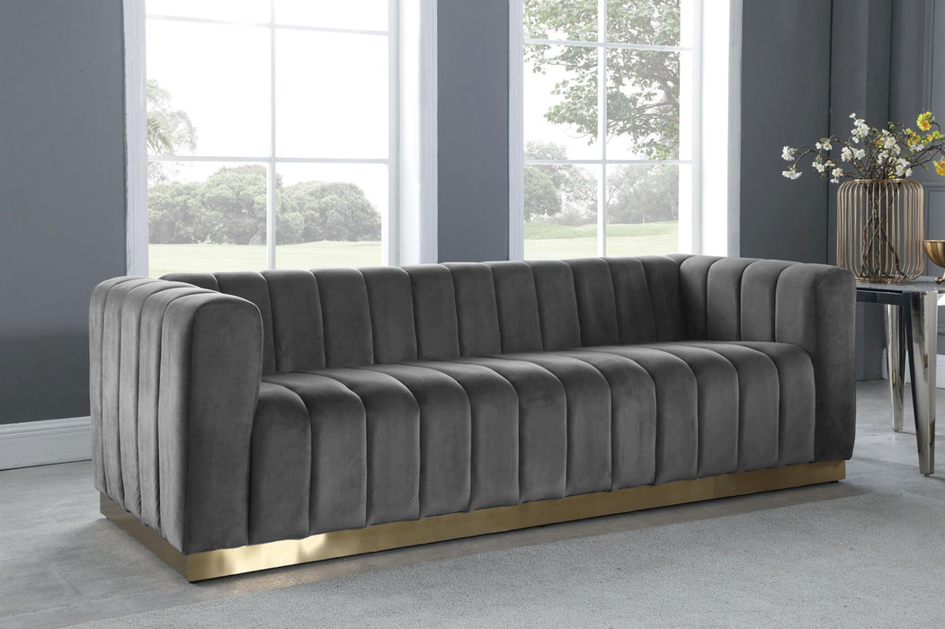 Marlon Grey Velvet Sofa