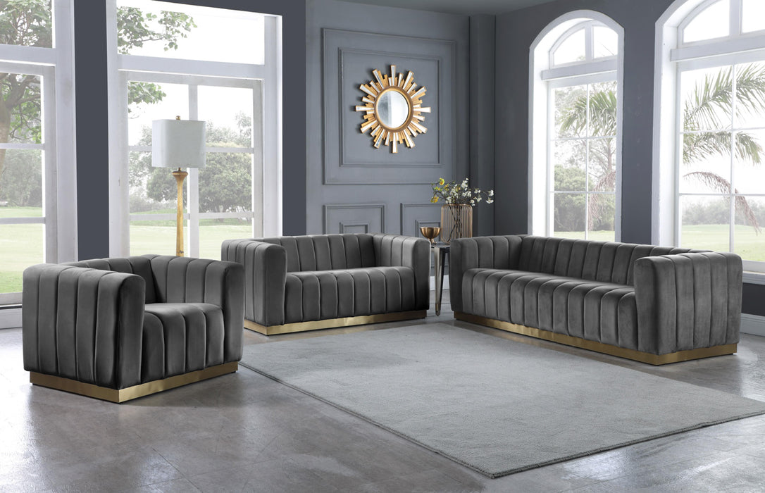 Marlon Grey Velvet Sofa - Furniture Stars (Chicago, IL)