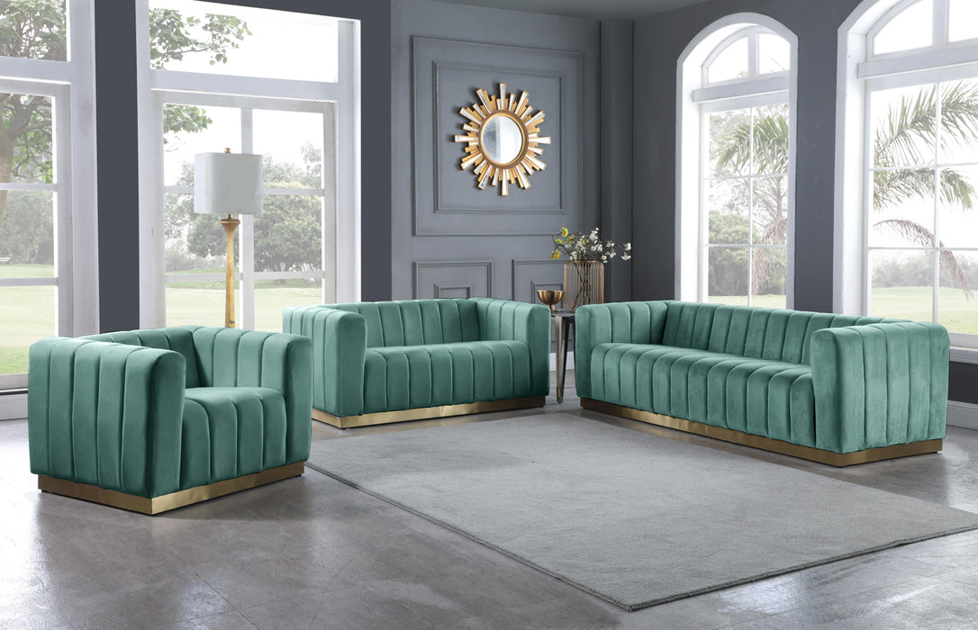 Marlon Mint Velvet Loveseat - Furniture Stars (Chicago, IL)