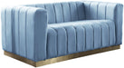 Marlon Sky Blue Velvet Loveseat image