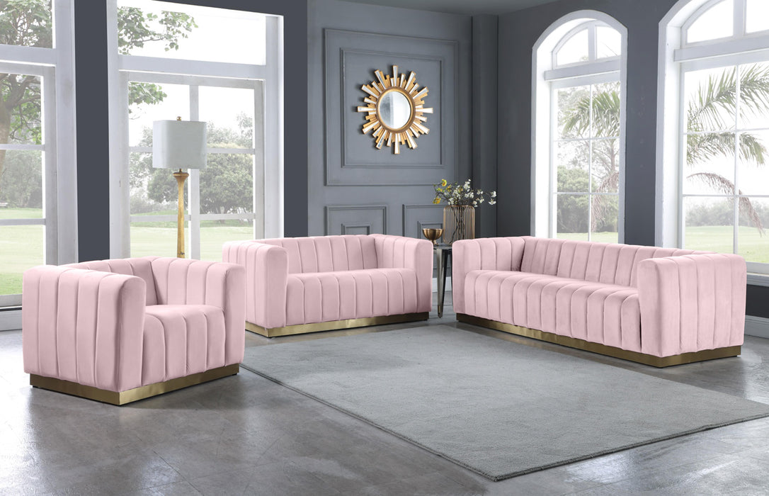 Marlon Pink Velvet Sofa - Furniture Stars (Chicago, IL)