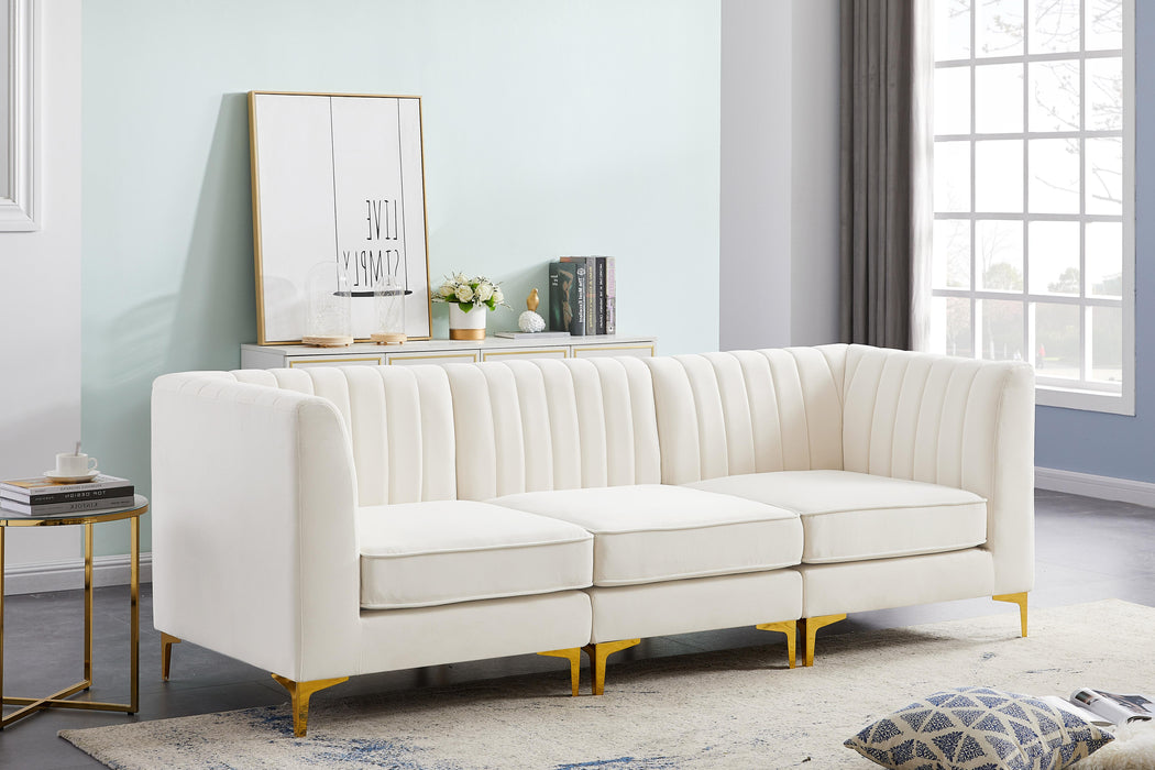 Alina Cream Velvet Modular Sofa