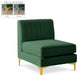 Alina Green Velvet Armless Chair image