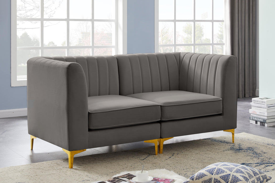 Alina Grey Velvet Modular Sofa