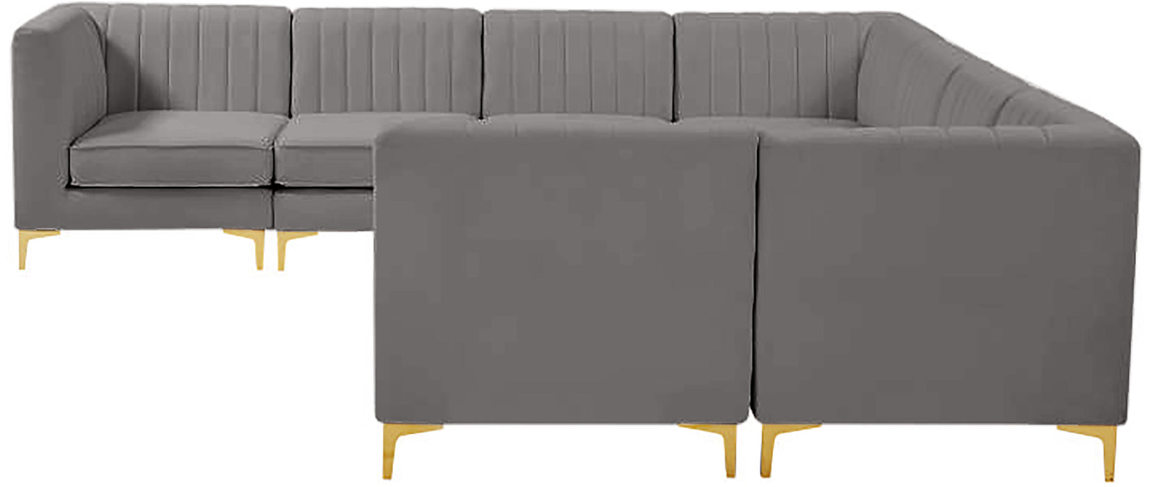 Alina Grey Velvet Modular Sectional