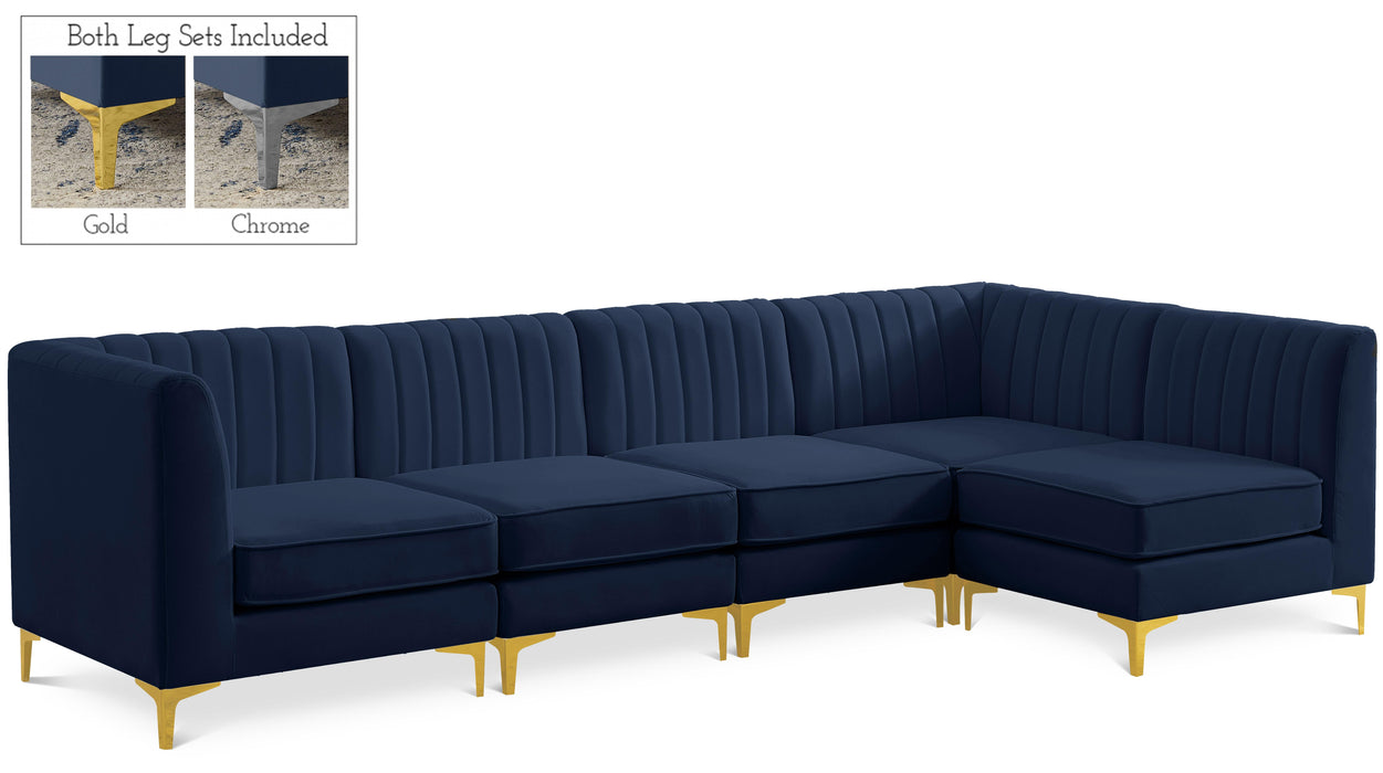 Alina Navy Velvet Modular Sectional