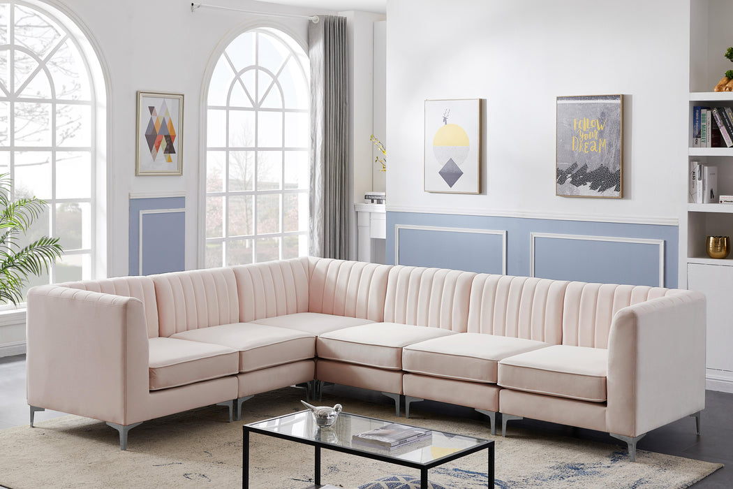 Alina Pink Velvet Modular Sectional