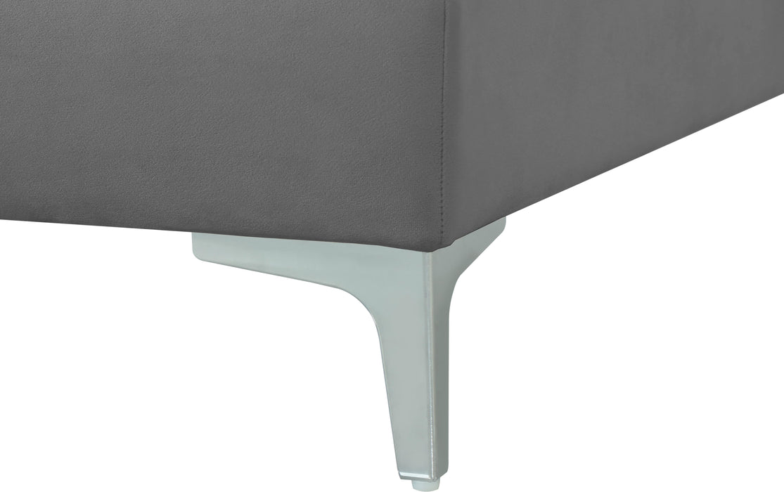 Julia Grey Velvet Modular Ottoman