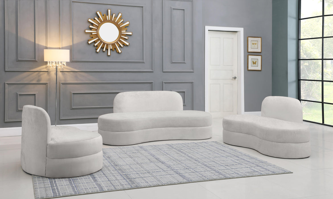 Mitzy Cream Velvet Sofa - Furniture Stars (Chicago, IL)