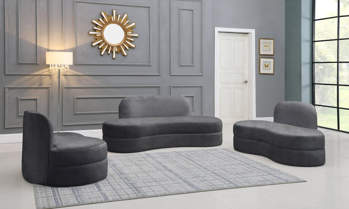 Mitzy Grey Velvet Sofa - Furniture Stars (Chicago, IL)
