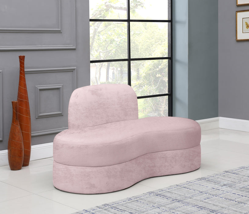 Mitzy Pink Velvet Loveseat