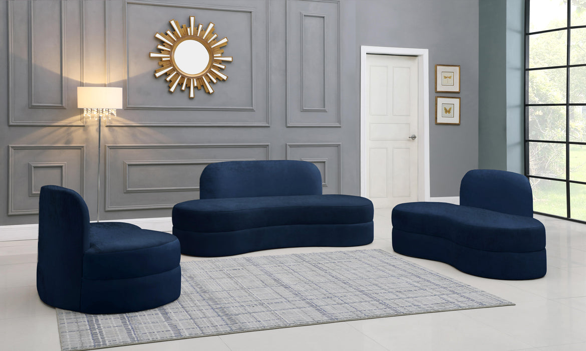 Mitzy Navy Velvet Sofa - Furniture Stars (Chicago, IL)