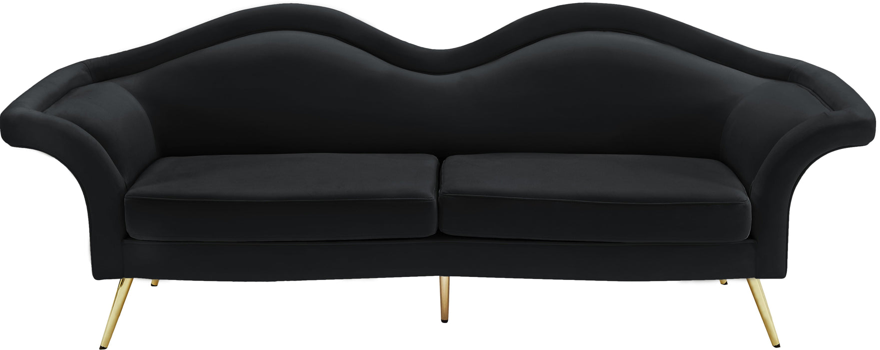 Lips Black Velvet Sofa