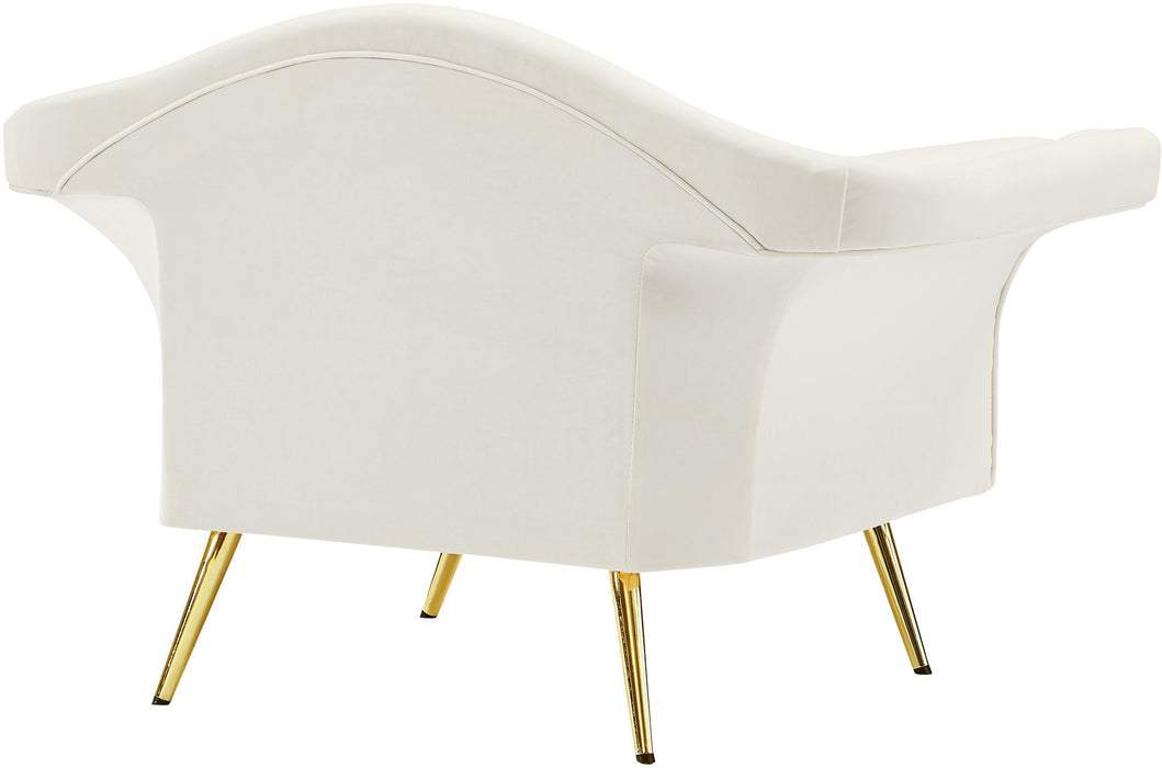 Lips Cream Velvet Chair