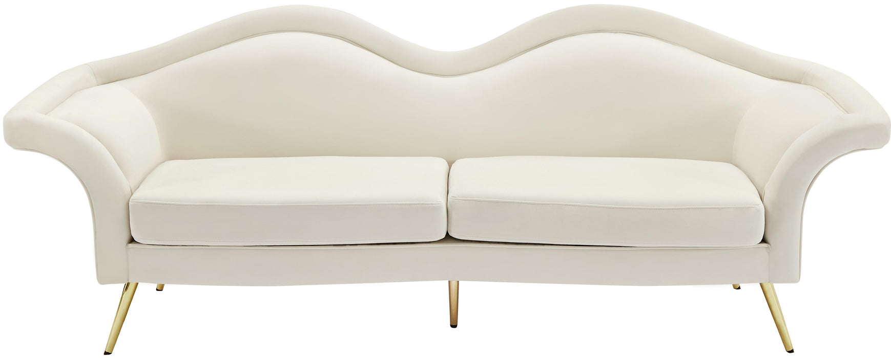 Lips Cream Velvet Sofa